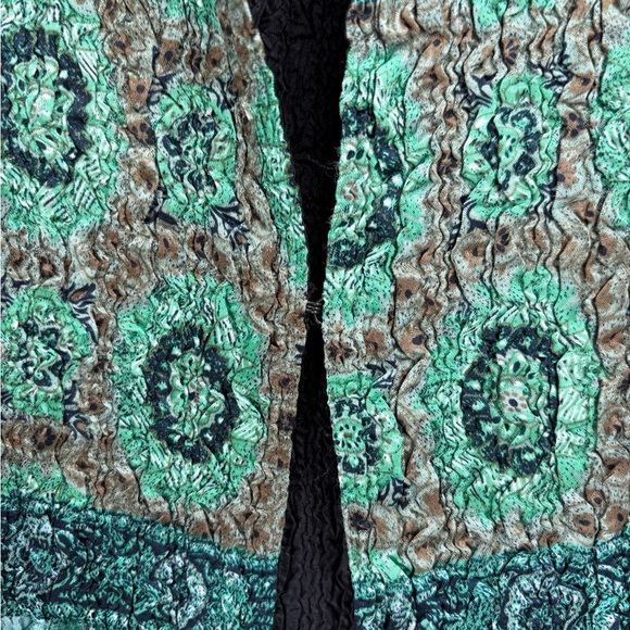 Tania Nardi Y2K 2000s Green Black polyester Crinkle Stretchy Jacket Blazer small - Picture 2 of 15